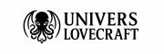 Logo Univers Lovecraft avec une silhouette de Cthulhu et un texte typographique stylisé
