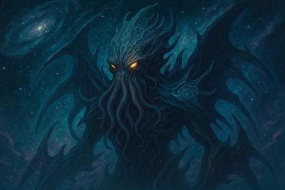Représentation artistique de Cthulhu dans les profondeurs de l’espace cosmique