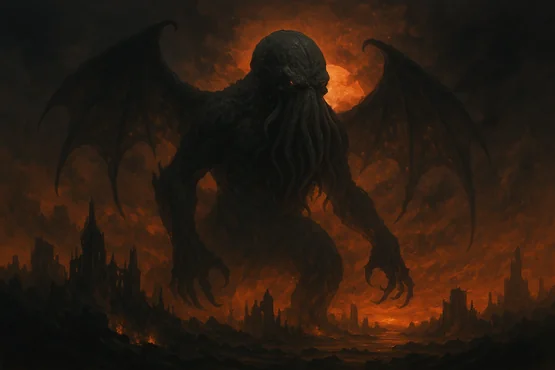Illustration de Cthulhu, figure centrale du Mythe de Lovecraft