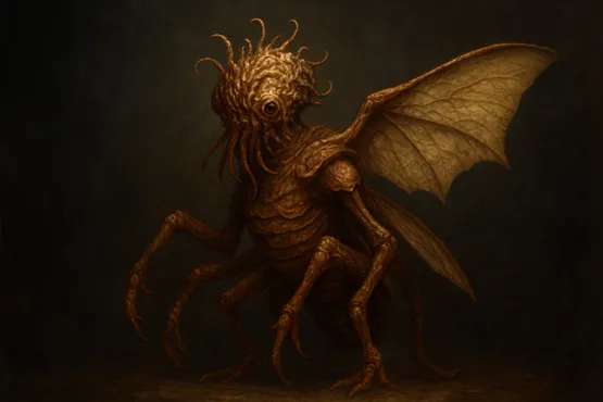 Illustration d’un Mi-Go aux traits insectoïdes, issu des récits de Lovecraft.