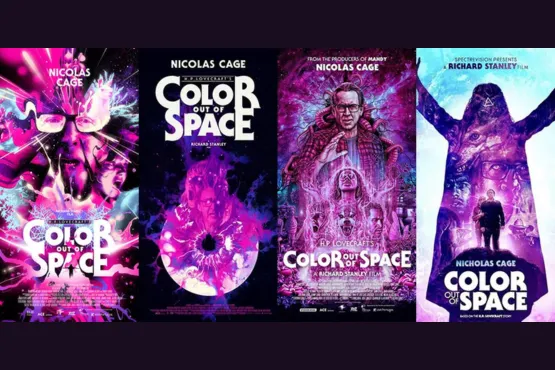 Série d’affiches colorées du film Color Out of Space