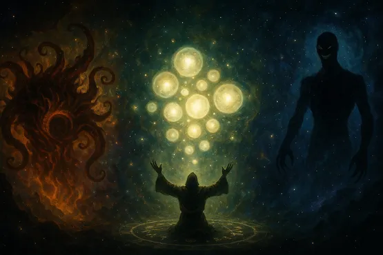 Yog-Sothoth invoqué entre deux entités cosmiques rivales