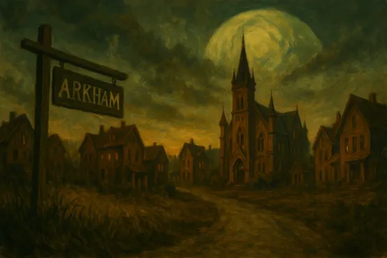 Illustration de la ville fictive d’Arkham dans le Mythe de Cthulhu