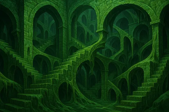 Escaliers et arches impossibles dans les profondeurs de R’lyeh